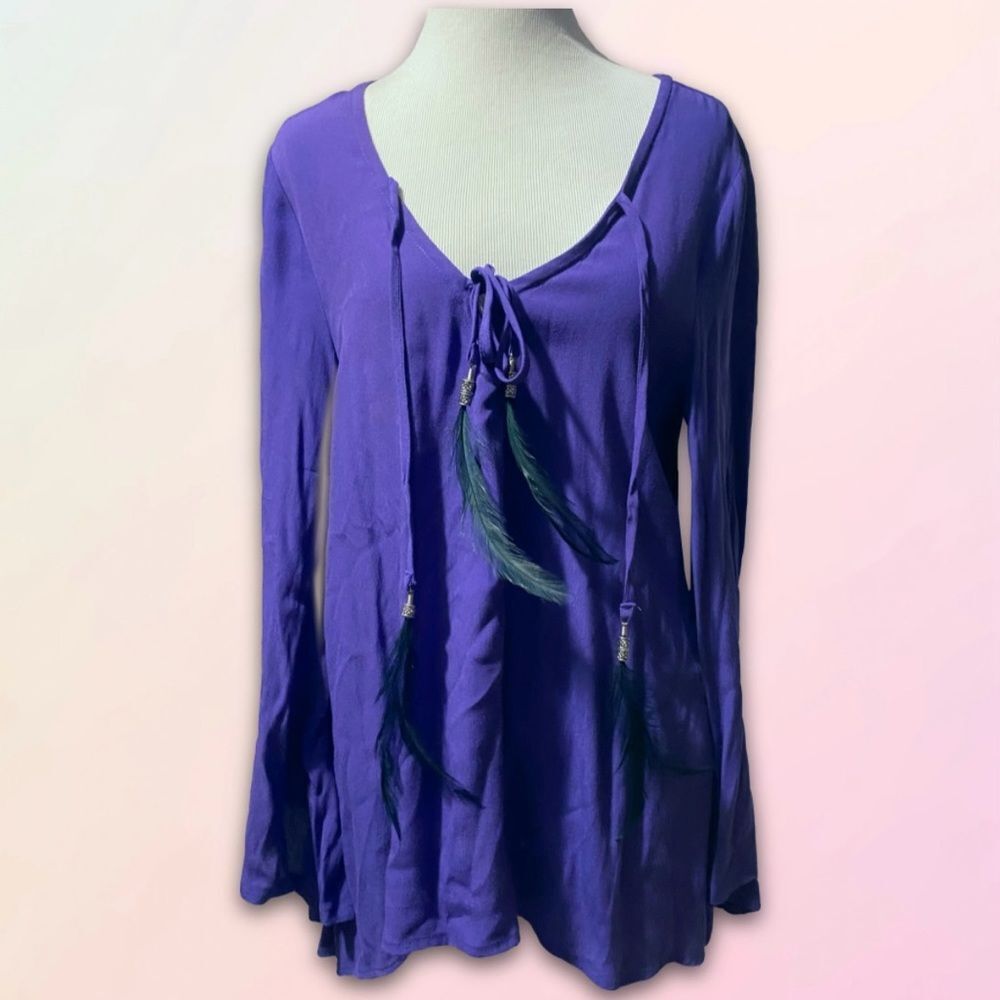 PJK, Flowy, Indigo, Oversized, Boho Dakota Tunic Blouse